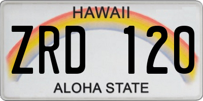 HI license plate ZRD120