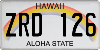 HI license plate ZRD126
