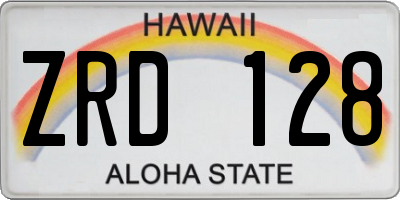 HI license plate ZRD128