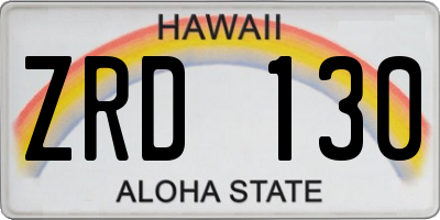 HI license plate ZRD130