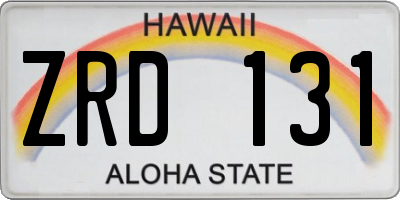 HI license plate ZRD131