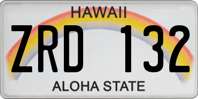 HI license plate ZRD132