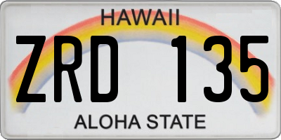 HI license plate ZRD135