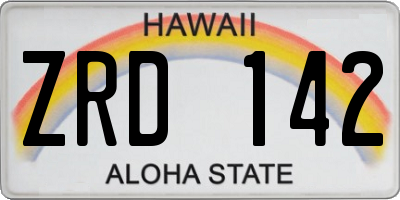 HI license plate ZRD142