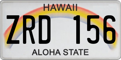 HI license plate ZRD156