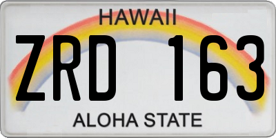 HI license plate ZRD163