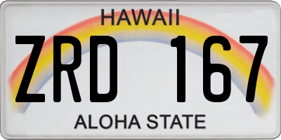 HI license plate ZRD167