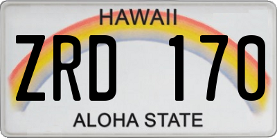 HI license plate ZRD170