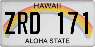 HI license plate ZRD171
