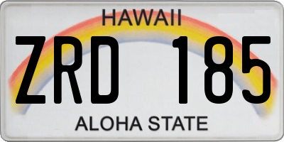 HI license plate ZRD185