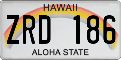 HI license plate ZRD186
