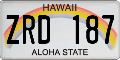 HI license plate ZRD187