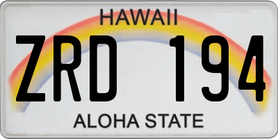 HI license plate ZRD194