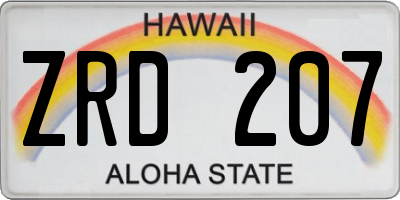 HI license plate ZRD207