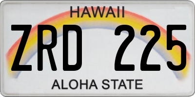 HI license plate ZRD225