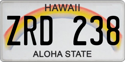 HI license plate ZRD238