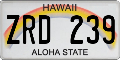 HI license plate ZRD239