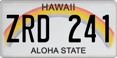 HI license plate ZRD241