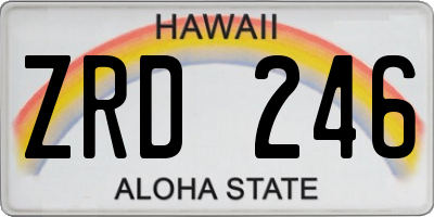 HI license plate ZRD246