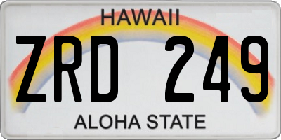 HI license plate ZRD249
