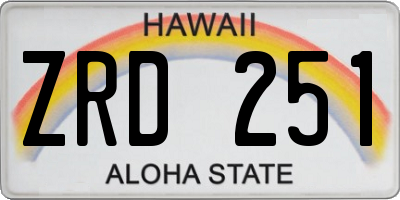 HI license plate ZRD251