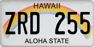 HI license plate ZRD255