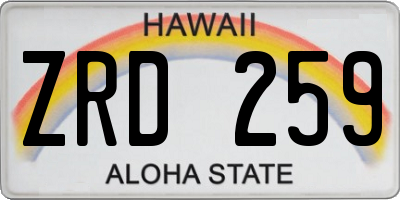 HI license plate ZRD259