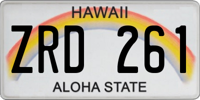HI license plate ZRD261