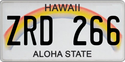 HI license plate ZRD266