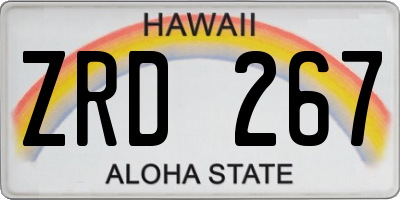 HI license plate ZRD267