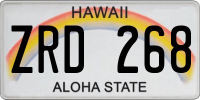 HI license plate ZRD268