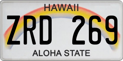 HI license plate ZRD269