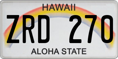 HI license plate ZRD270