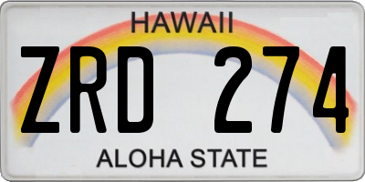HI license plate ZRD274