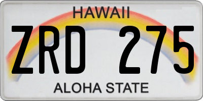 HI license plate ZRD275