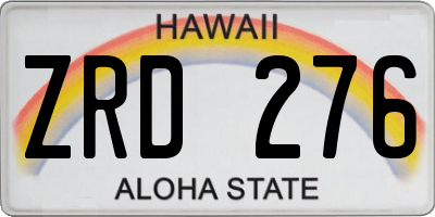 HI license plate ZRD276