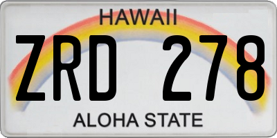 HI license plate ZRD278