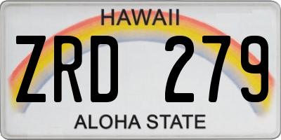 HI license plate ZRD279