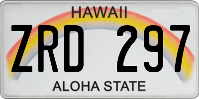 HI license plate ZRD297