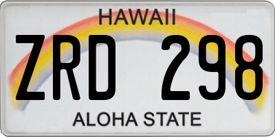 HI license plate ZRD298