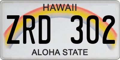 HI license plate ZRD302