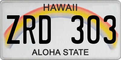 HI license plate ZRD303