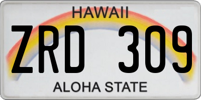 HI license plate ZRD309