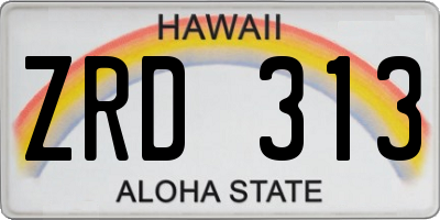HI license plate ZRD313