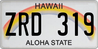 HI license plate ZRD319