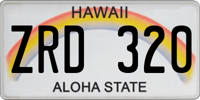 HI license plate ZRD320