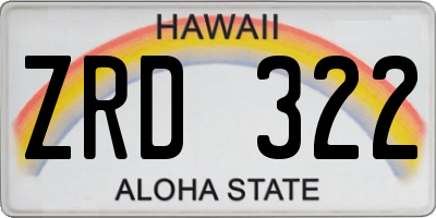 HI license plate ZRD322