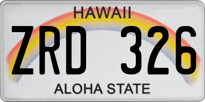 HI license plate ZRD326