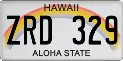 HI license plate ZRD329