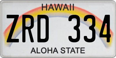 HI license plate ZRD334